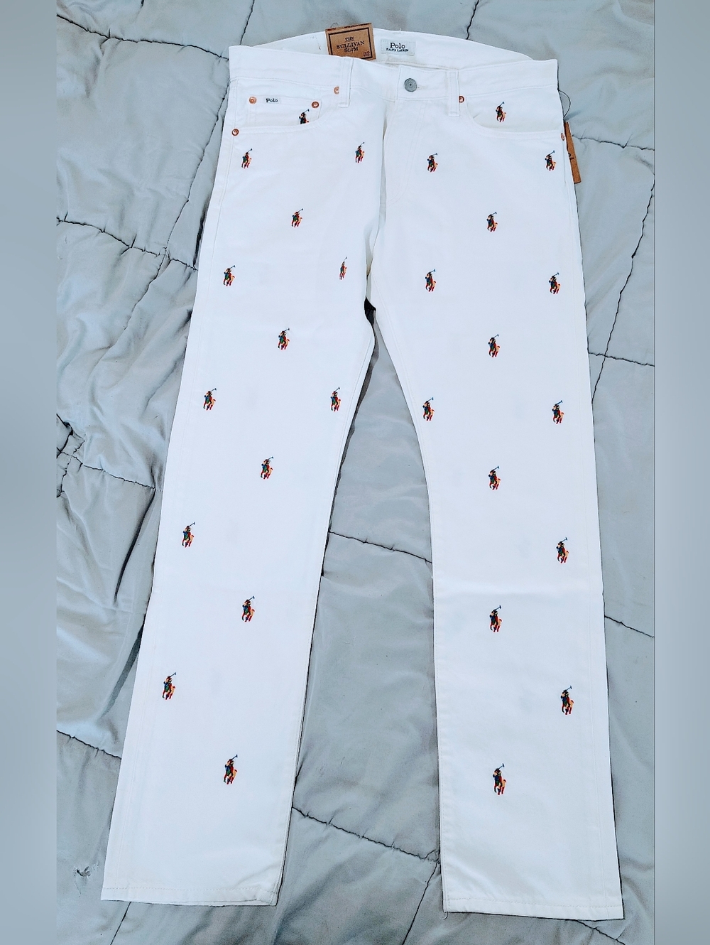 Polo Ralph Lauren Sullivan Slim 32x32 White Pony Embroidered Jeans NWT